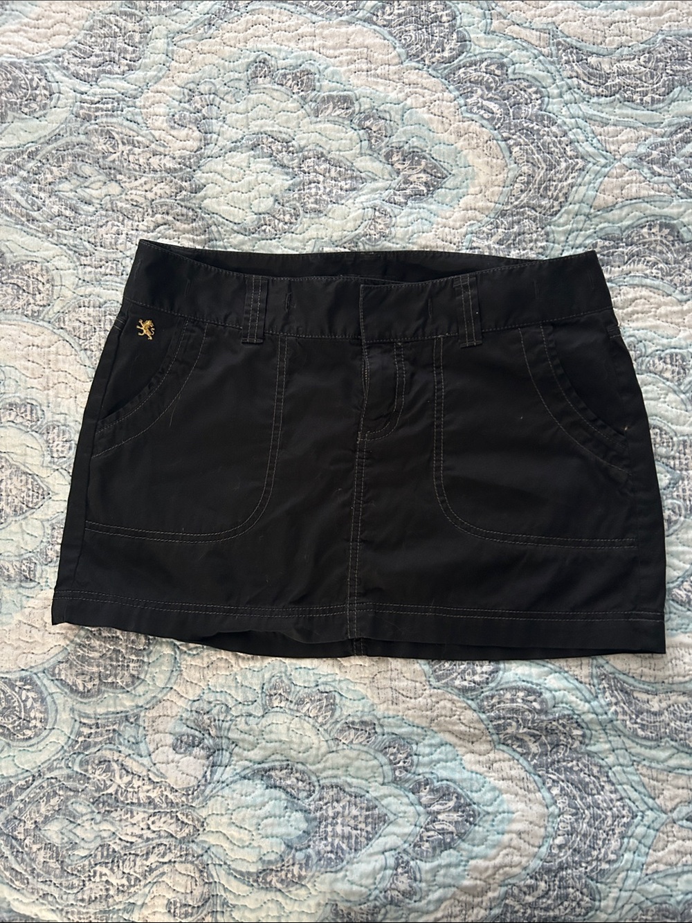 Express Black Mini Skirt with Gold Accent